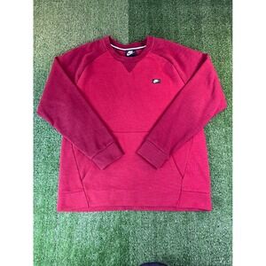 Nike Sportswear Optic Crew Pullover Sweatshirt Men's LG Red 928465-677 Pocket